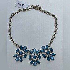 Loft Women’s Vintage Flower Necklace,‎ Choker, Size OS, Blue